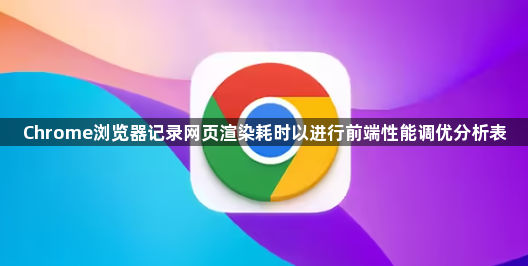 Chrome浏览器记录网页渲染耗时以进行前端性能调优分析表1
