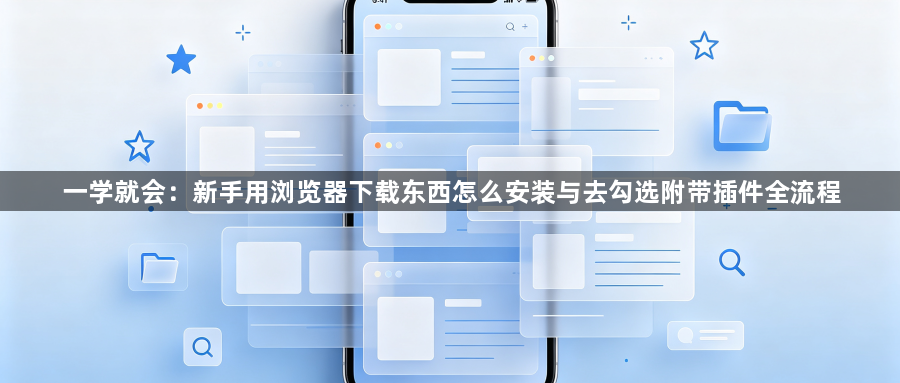 一学就会：新手用浏览器下载东西怎么安装与去勾选附带插件全流程1