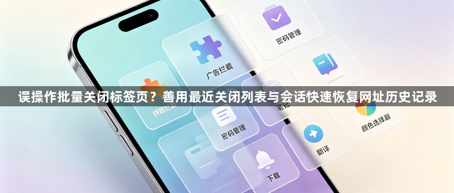 误操作批量关闭标签页？善用最近关闭列表与会话快速恢复网址历史记录1